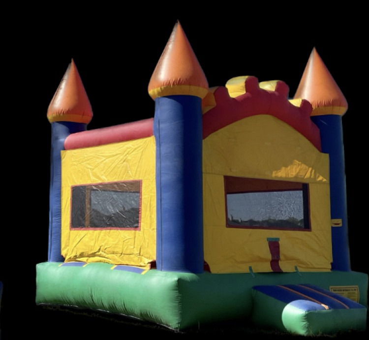 blue/yellow bounce castle